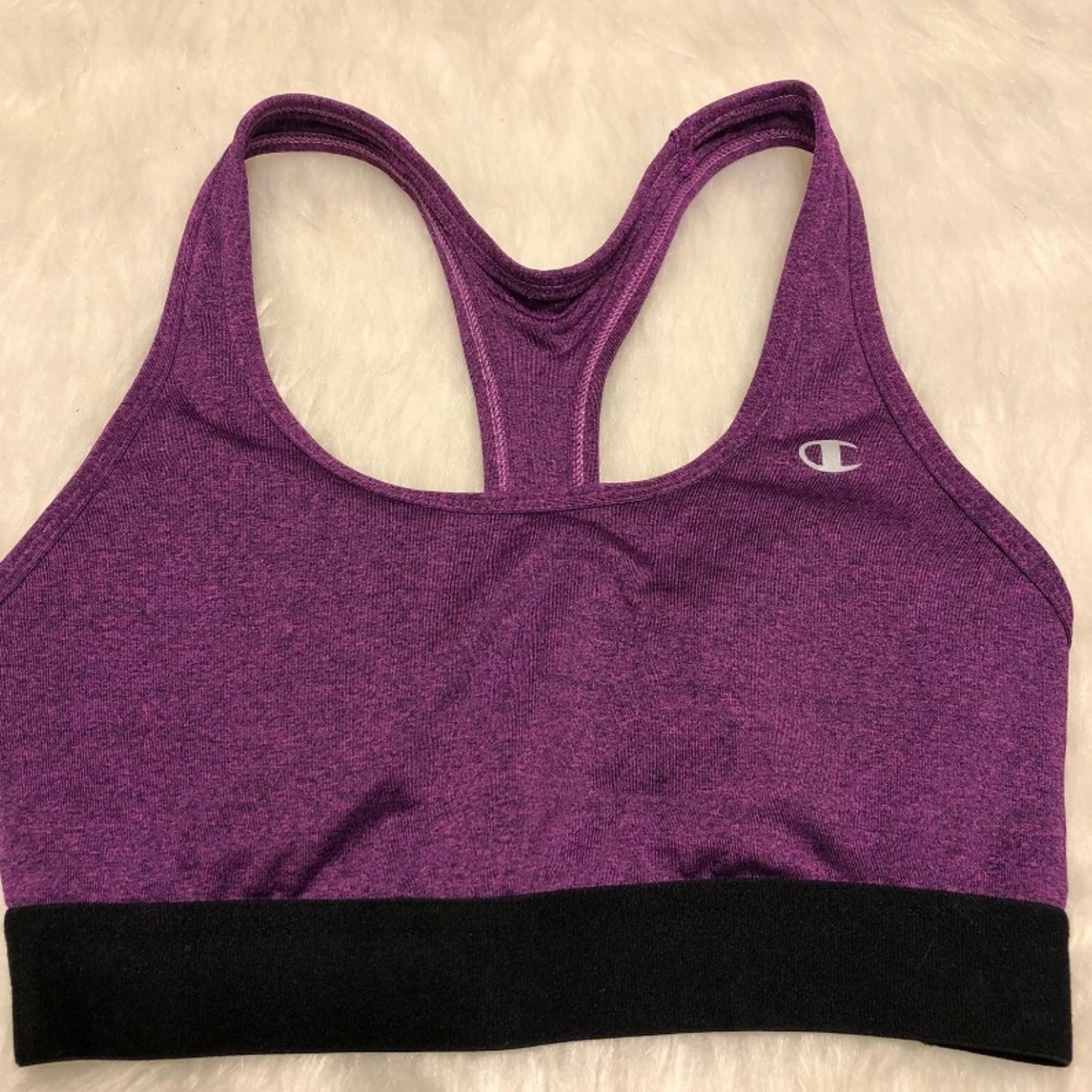 Champion Purple Racerback Sports Bra, Womens